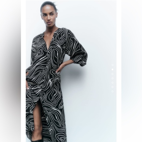 ⚫️ Zara ⚫️ viscose midi dress - size medium - Picture 2 of 8